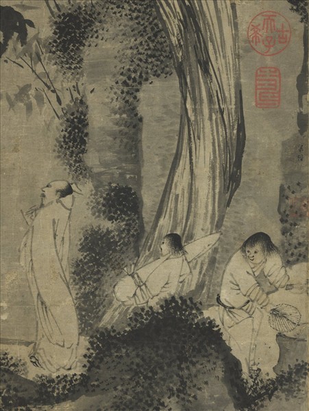 宋梁楷觀瀑圖　軸