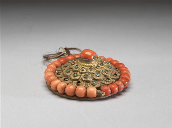 銀嵌珊瑚松石頭飾