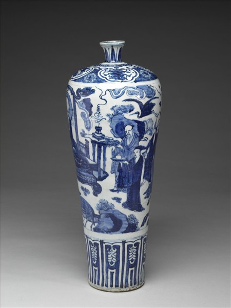 青花八仙慶壽圖梅瓶