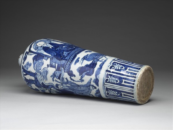 青花八仙慶壽圖梅瓶