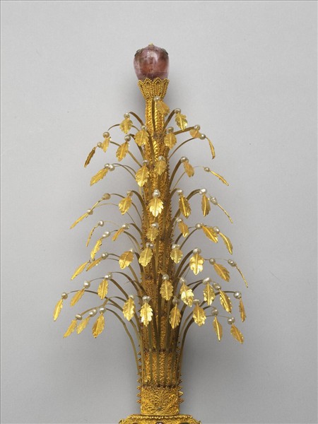 包金嵌珠石帽花