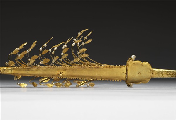 包金嵌珠石帽花