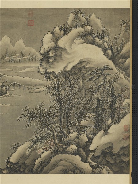 明謝時臣山陰歸棹圖　軸