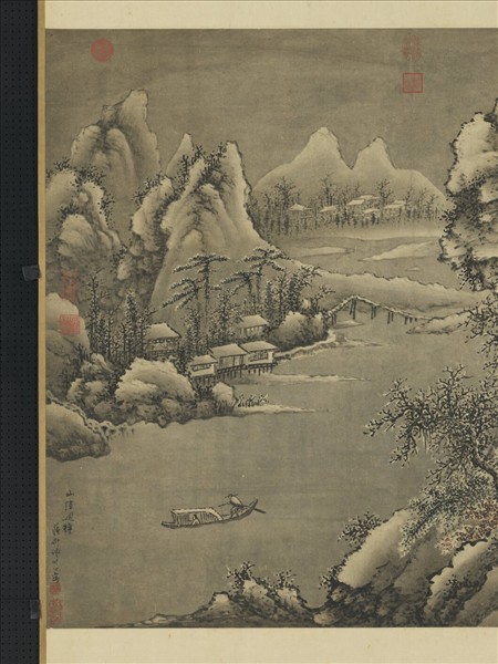 明謝時臣山陰歸棹圖　軸