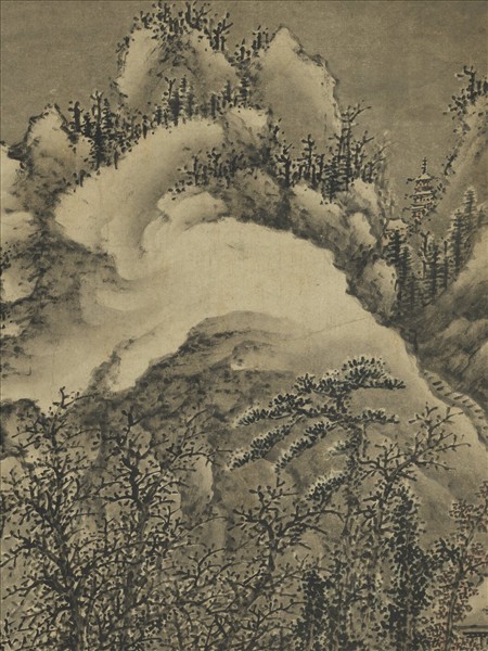 明謝時臣山陰歸棹圖　軸