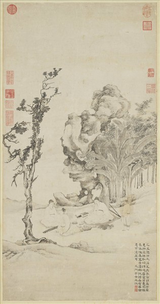 明謝時臣高人雅集圖　軸