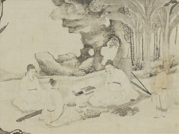 明謝時臣高人雅集圖　軸