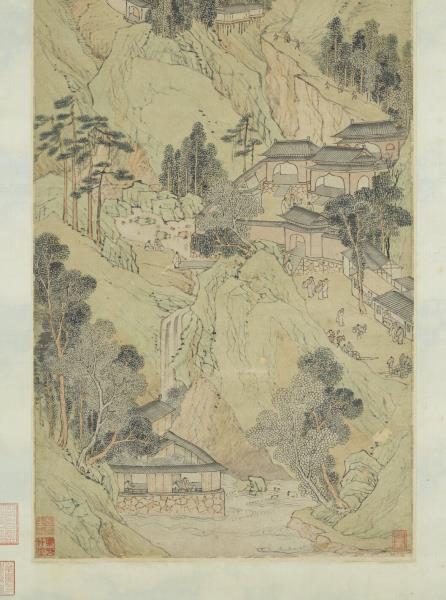 明陸治支硎山圖　軸