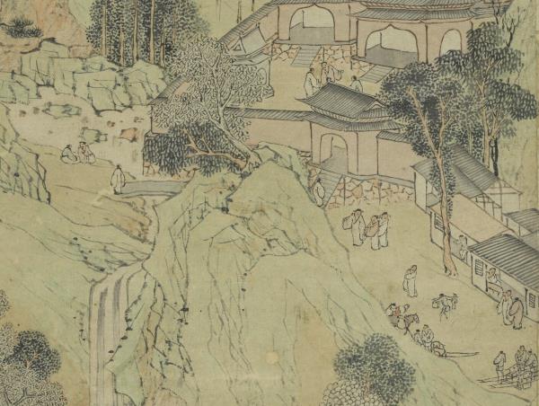 明陸治支硎山圖　軸