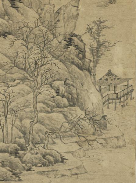 明項德新秋江雲樹圖　軸