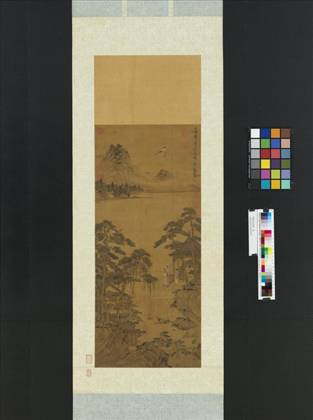 明關思放鶴圖　軸