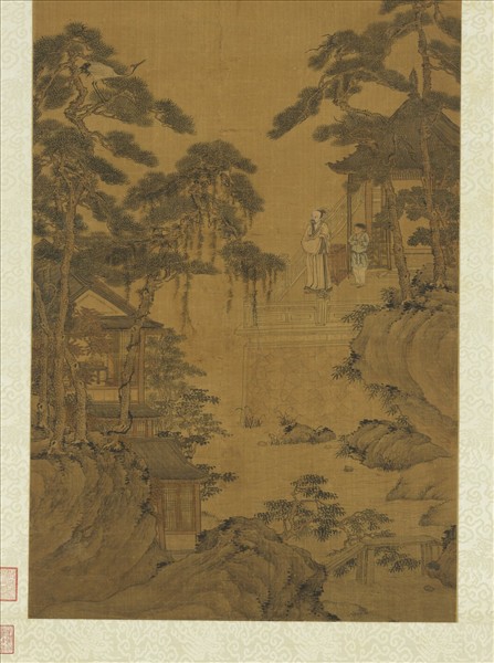 明關思放鶴圖　軸