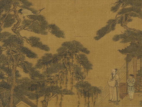 明關思放鶴圖　軸