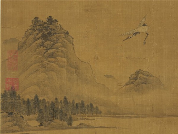 明關思放鶴圖　軸