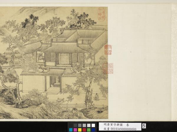 明唐寅守耕圖　卷