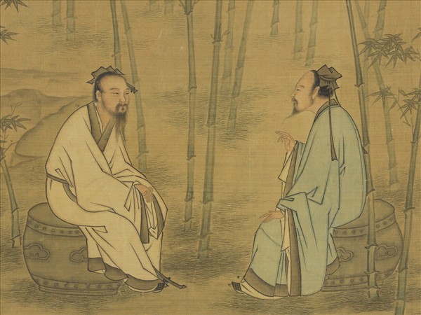 宋李德柔竹林談道圖　軸