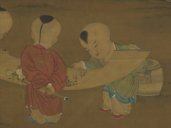 宋錢選三元送喜　軸