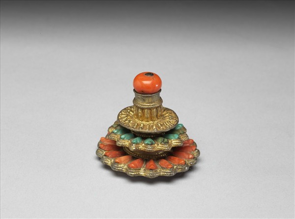 銀嵌珊瑚松石結子