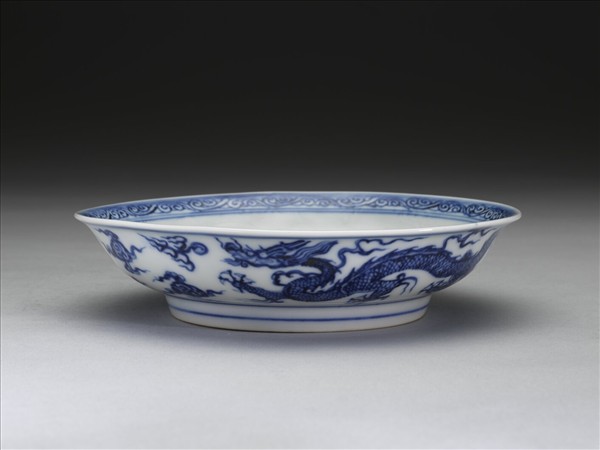 青花龍文盤