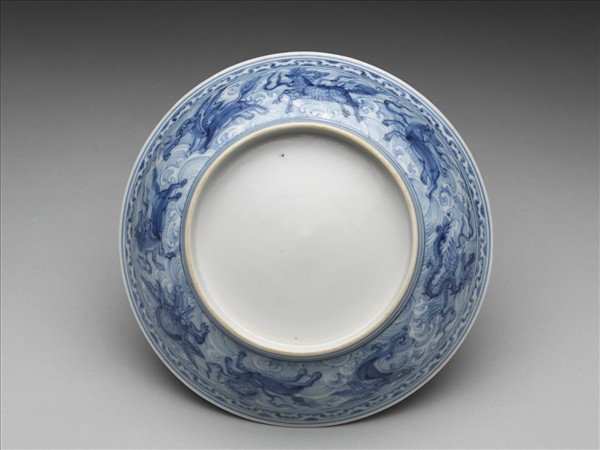 官窯 青花海獸盤