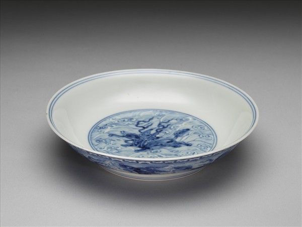 官窯 青花海獸盤