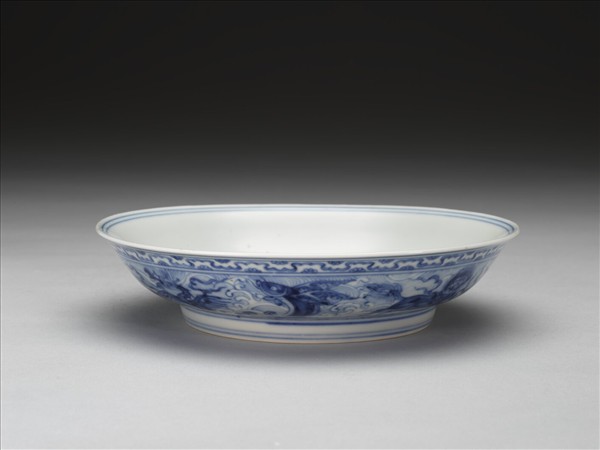 官窯 青花海獸盤