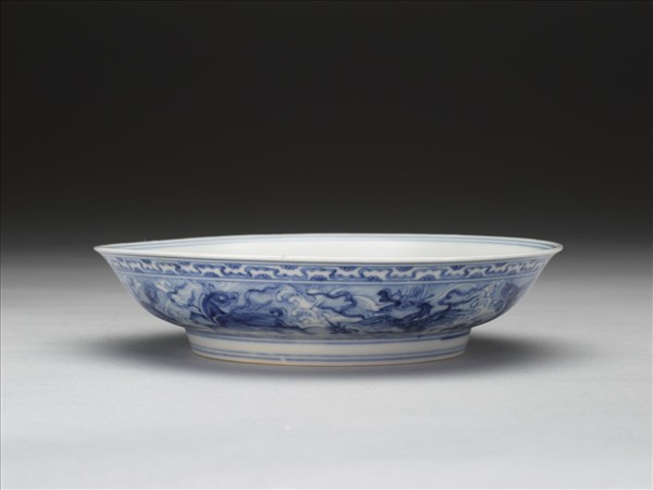 官窯 青花海獸盤