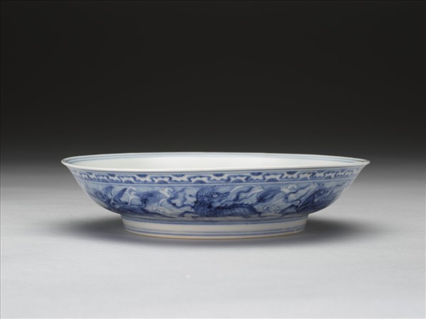 官窯 青花海獸盤