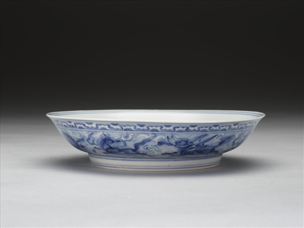 官窯 青花海獸盤