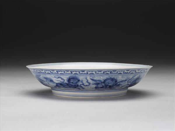 官窯 青花海獸盤