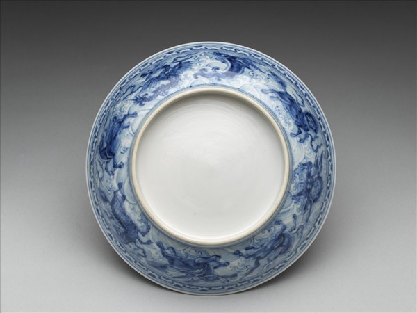 官窯 青花海獸盤