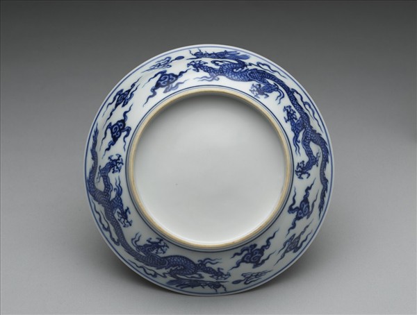青花龍文盤