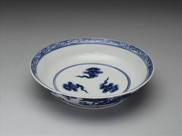 青花龍文盤