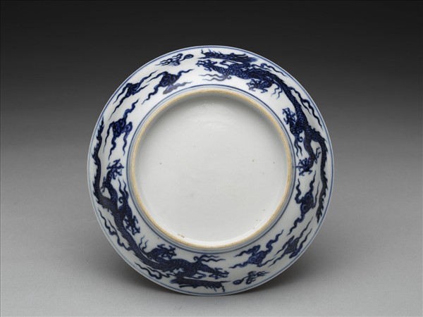 青花龍文盤