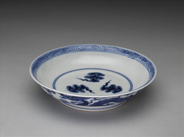 青花龍文盤