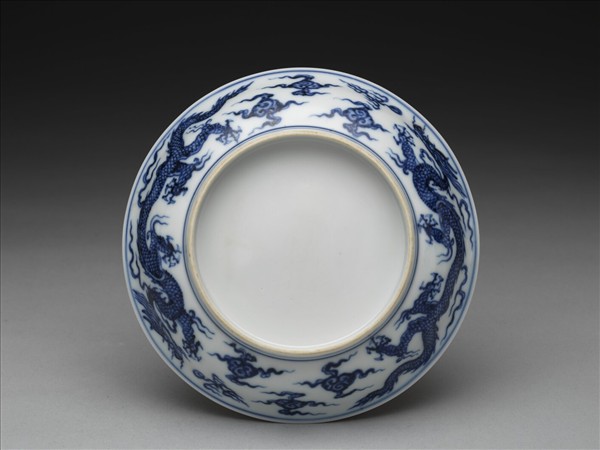 青花龍文盤