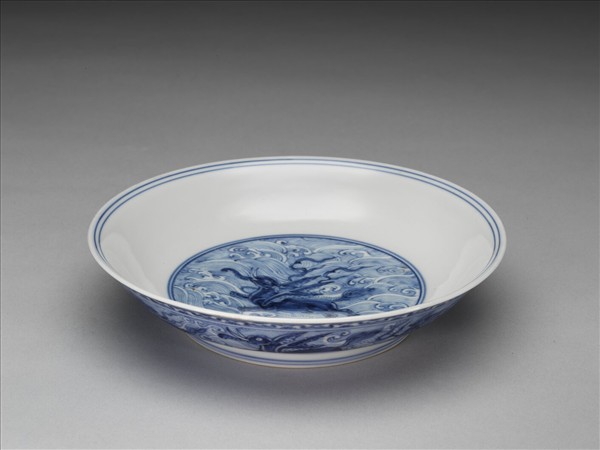 官窯 青花海獸盤