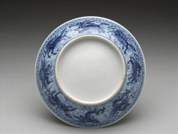 官窯 青花海獸盤