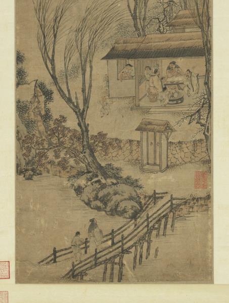 明宋旭歲朝報喜圖　軸