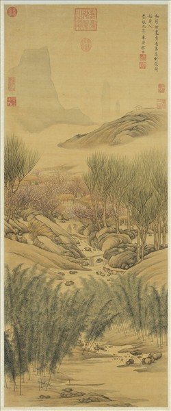 明陳裸竹溪花塢圖　軸