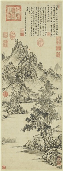 明項聖謨山水　軸