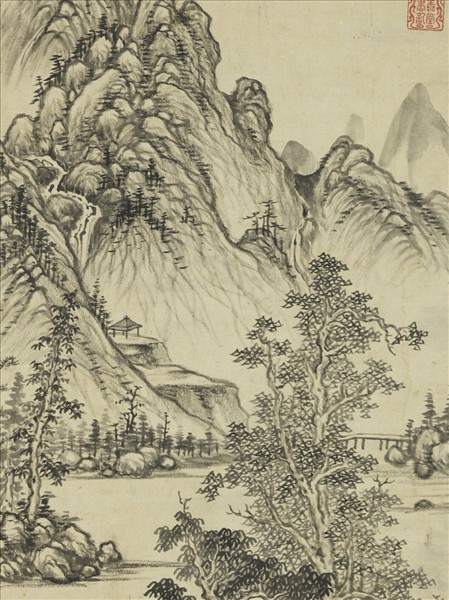 明項聖謨山水　軸