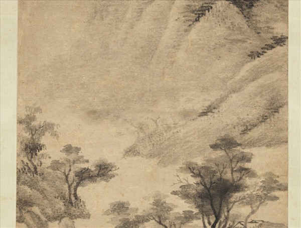 宋米友仁溪山烟雨　軸