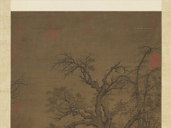 宋人秋渚文禽　軸