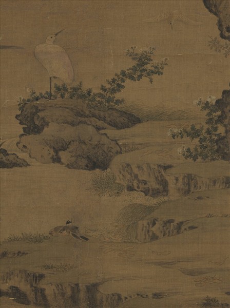 宋人秋渚文禽　軸