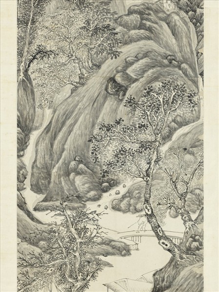 明文伯仁吳山春霽　軸