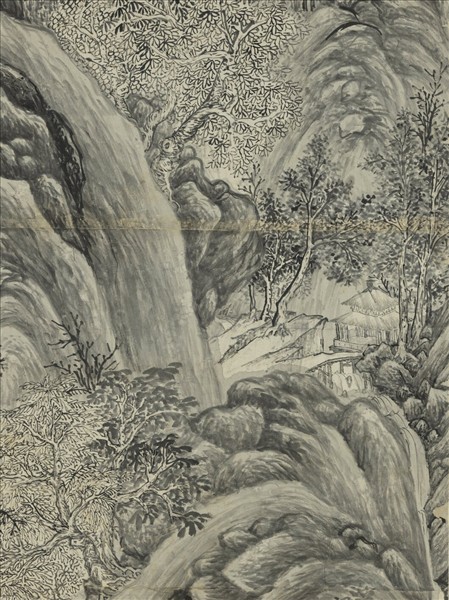 明文伯仁吳山春霽　軸