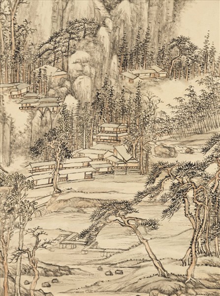 清張宗蒼畫萬笏朝天　軸