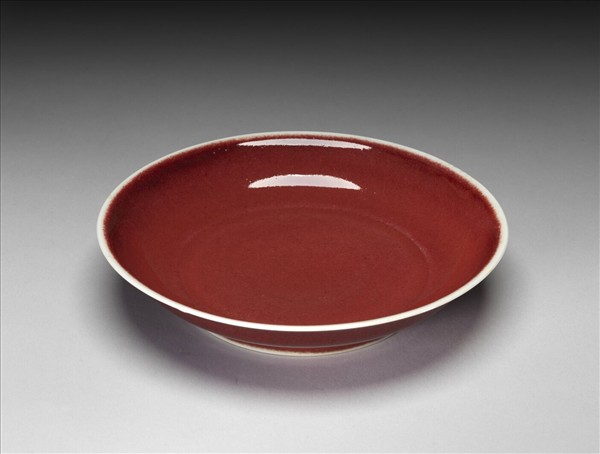 官窯 寶石紅盤