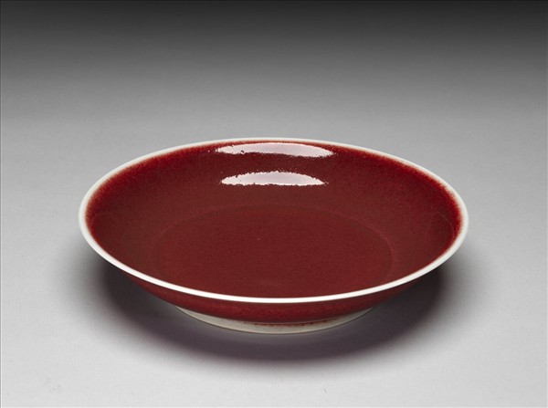 官窯 寶石紅盤